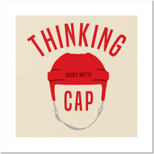 Hockey Helmet Thinking Cap Posters and Art